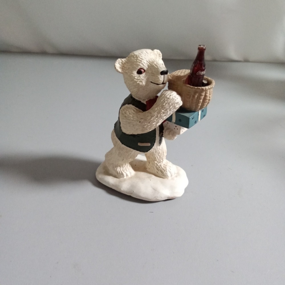 Vintage 1995 Coca-Cola Polar Bear Cubs Enjoy! Figurine 72011 Christmas Decor